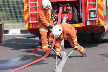 Seremban, September 29, 2018. The Competence Skills Competition for firefighters was held in...
