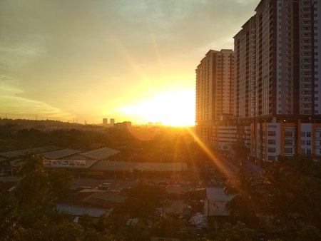 Sunset in the city in Selangor, Malaysiaのeditorial素材