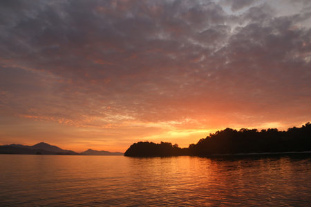 sunset time above the sea