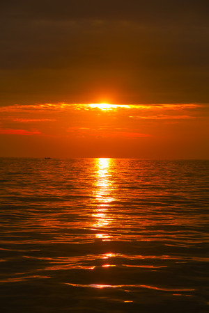 Beautiful sunset over the seaの写真素材