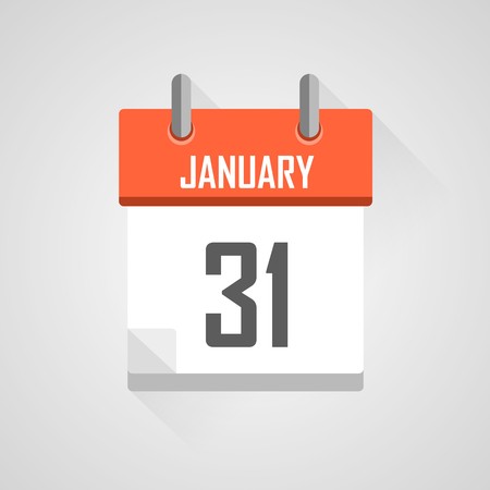 January 31, calendar date month icon with flat designの写真素材
