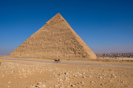 Pyramid of Khafre in Giza, Cairo, Egyptの写真素材