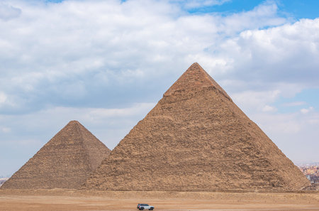 Pyramid of Khafre in Giza, Cairo, Egyptの写真素材