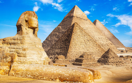 The Great Sphinx of Giza, Egypt in a beautiful summer dayの写真素材