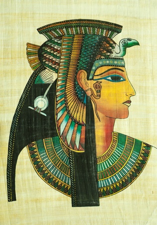 Egyptian papyrus painting with elements of Egyptian ancient historyのeditorial素材