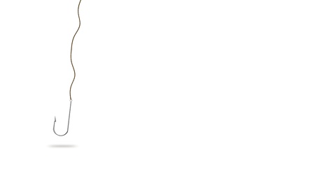 Hanging fishing hookの写真素材