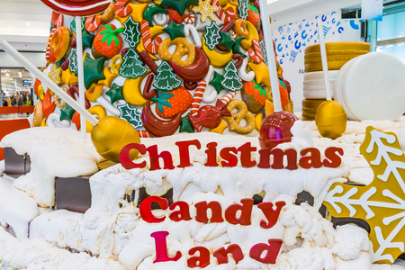 Christmas candy , snow , lollipop and colorsの写真素材