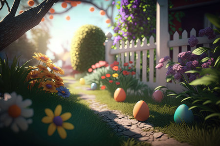 Easter Eggs card, Generative AIの素材
