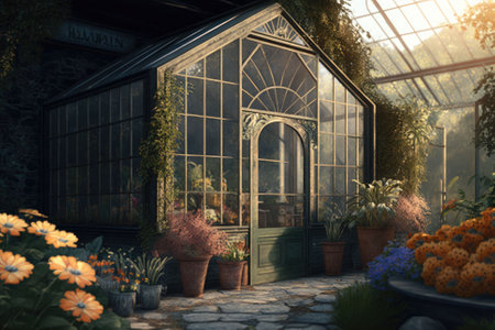 Nature's Freshness in a Vibrant Botanical Environment, Generative AIの素材
