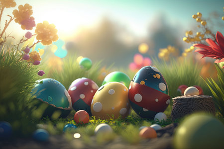 Easter Eggs card, Generative AIの素材