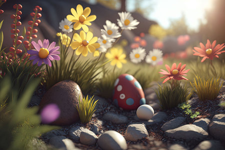 Easter Eggs card, Generative AIの素材