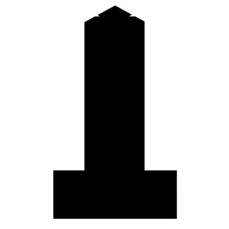 A simple, bold black silhouette of a monument with a broad base and a pointed top.の写真素材