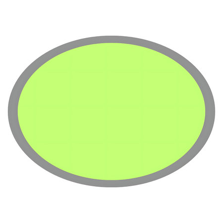 This is a clean, minimalist graphic featuring a smooth oval shape filled with a vibrant lime green color.の写真素材