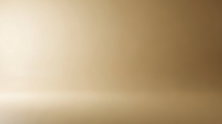 Elegant soft golden gradient light transitioning smoothly into a warm beige background, creating a minimalist and serene atmosphere ideal for design and relaxation themes.の素材