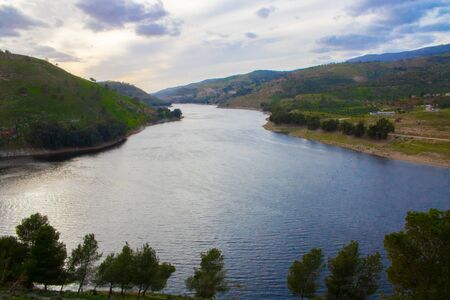 The king Talal Dam is a large and beautiful dam in the hills of northern Jordan, across the Zarqa River.の写真素材