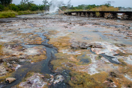 Sempaya Hot Springs are the most outstanding attractions in Semiliki national parkの写真素材