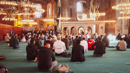 Islamic motifs inside the famous Hagia Sophia Mosque in Istanbul.
Istanbul, Turkey 20 October 2020