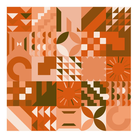 Geometric Bauhaus Pattern design. Abstract Background design template. Vector Shape and modern art.のイラスト素材