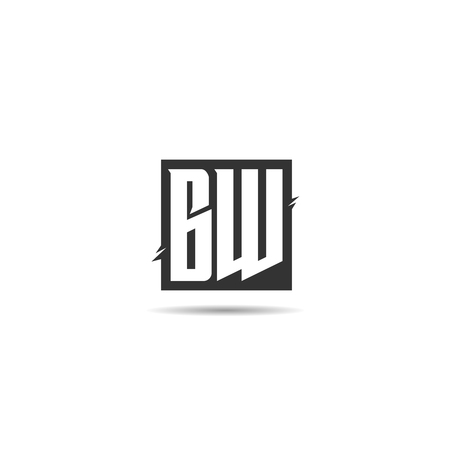 Initial Letter BW Logo Template Designのイラスト素材
