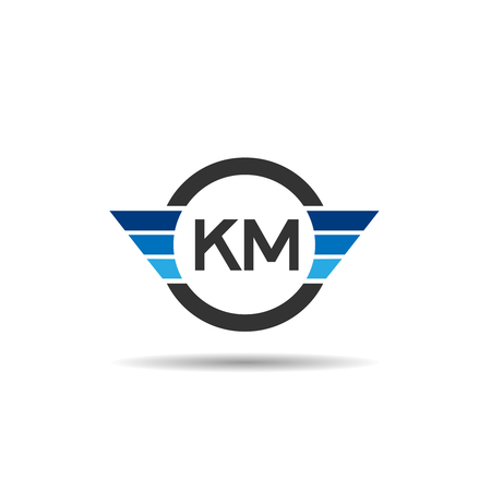 Initial Letter KM Logo Template Designのイラスト素材