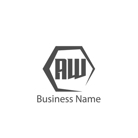 Initial Letter AW Logo Template Designのイラスト素材