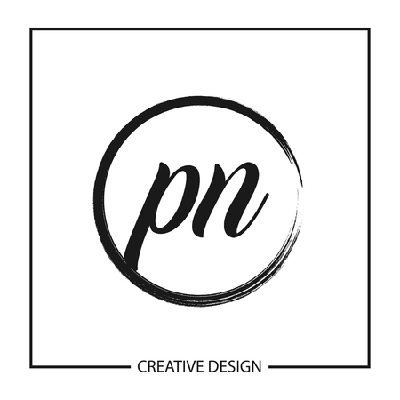 Initial Letter PN Logo Template Design Vector Illustrationのイラスト素材