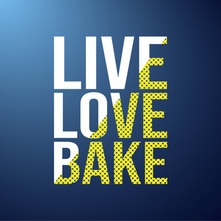 live love bake. Love quote with modern background vector illustrationのイラスト素材