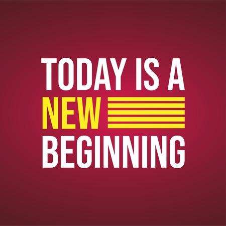 today is a new beginning. Life quote with modern background vector illustrationのイラスト素材