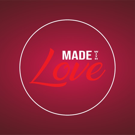 made with love. Love quote with modern background illustrationのイラスト素材