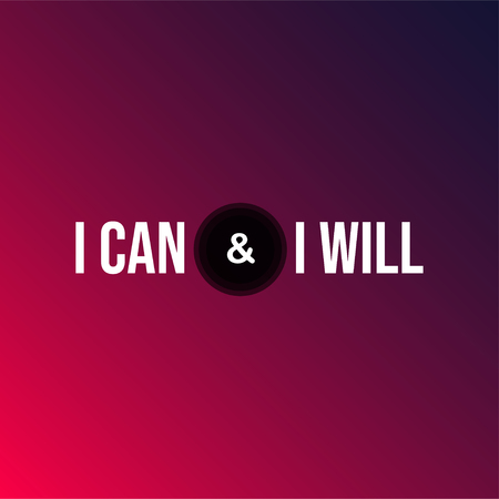 i can and i will. successful quote with modern background vector illustrationのイラスト素材