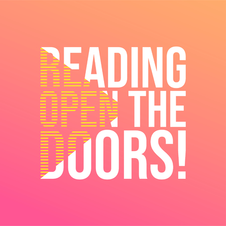Reading open the doors. Education quote with modern background illustrationのイラスト素材