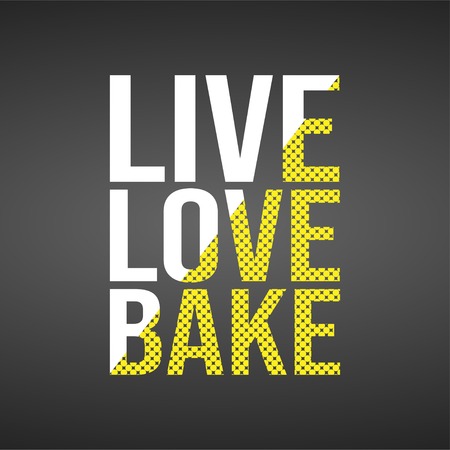 live love bake. Love quote with modern background vector illustrationのイラスト素材
