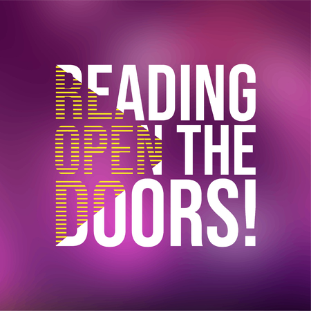 Reading open the doors. Education quote with modern background illustrationのイラスト素材