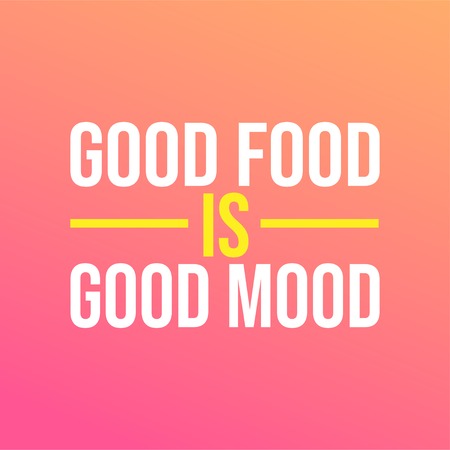 good food is good mood. Life quote with modern background vector illustrationのイラスト素材