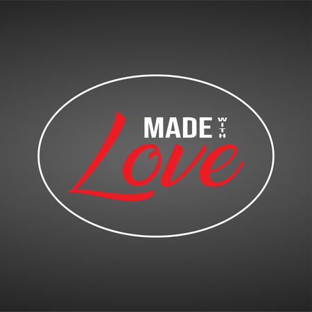 made with love. Love quote with modern background illustrationのイラスト素材