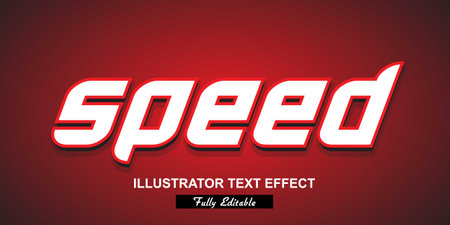 Speed Text in Red and Black Color with Shadows. Editable Text Style Effectのイラスト素材