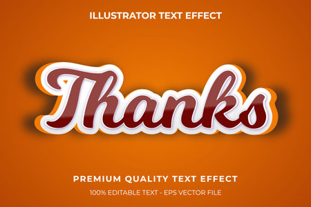 Thank you text, editable text effect, vector eps 10のイラスト素材
