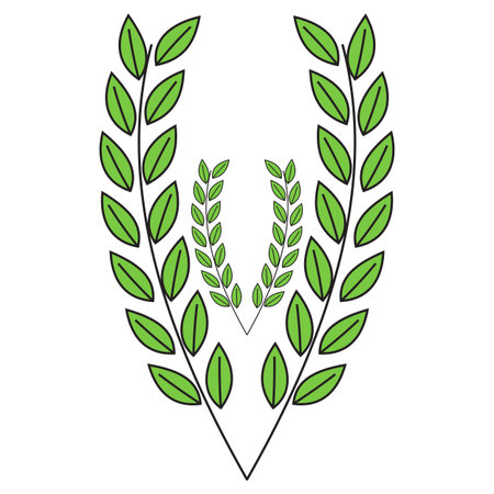 Laurel wreath isolated on white background. Vector illustration.のイラスト素材