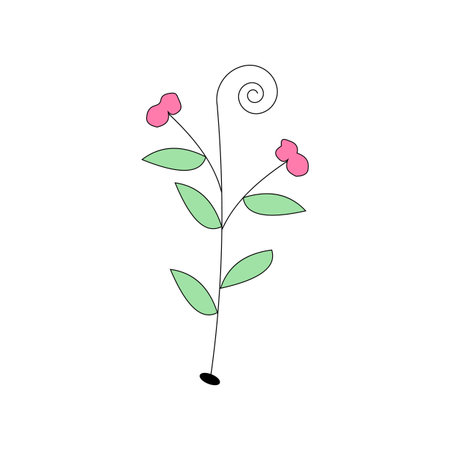 Cute hand drawn doodle flower isolated on white background.のイラスト素材