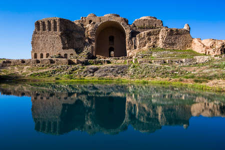 The Sassanid palace of Firuz Abad Built in 224 AD by King Ardashir I of the Sassanian Empire, it is located in ancient city of Firuz Abad.のeditorial素材