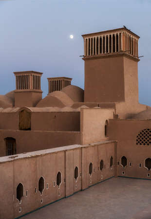 The beautiful Wind Catchers (Wind Tower) in Dolat Abad Garden, city of Yazd, Iran.のeditorial素材