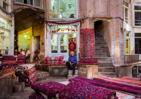 The Carpet ( Rug ) Bazaar of Tabriz. It is one of the oldest bazaars in the Middle East and the largest covered bazaar in the world.のeditorial素材
