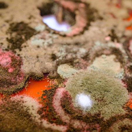 Moldy and moldy mold on the surface of the foodの写真素材