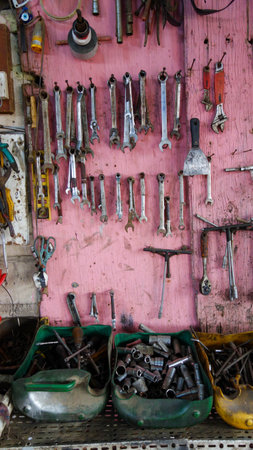 photo inside car workshopの写真素材