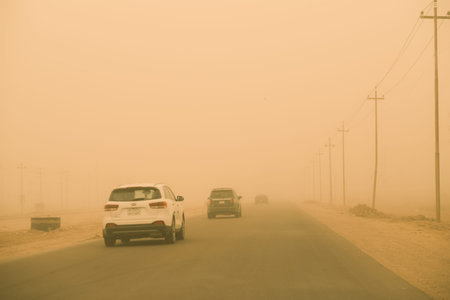 View on the road to Jalan Saujana in the morning.の写真素材