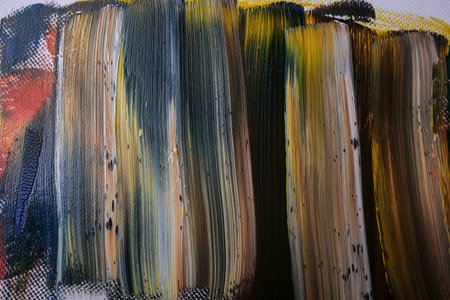 abstract photo of oil paintns mixing on canvasの写真素材
