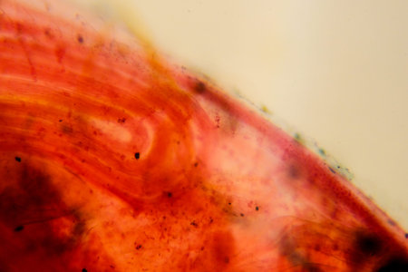 Cypris larval stage of barnacle stained under microscope