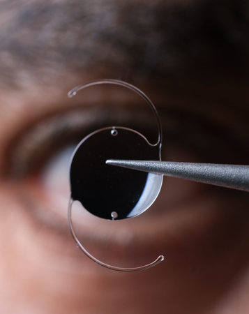 Close Up of Eyelash Extension Procedure.