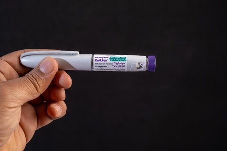 A Closer Look at the Tirzepatide Injector for Type 2 Diabetes and Weight Management Therapyの写真素材