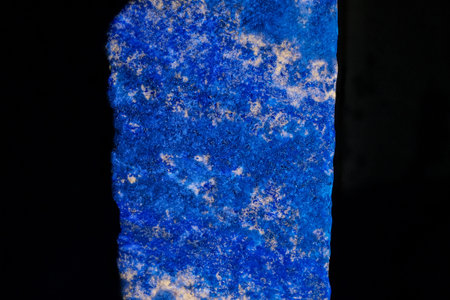 Lapis Lazuli Mineral Specimen Fluorescing Under Ultraviolet UV Light